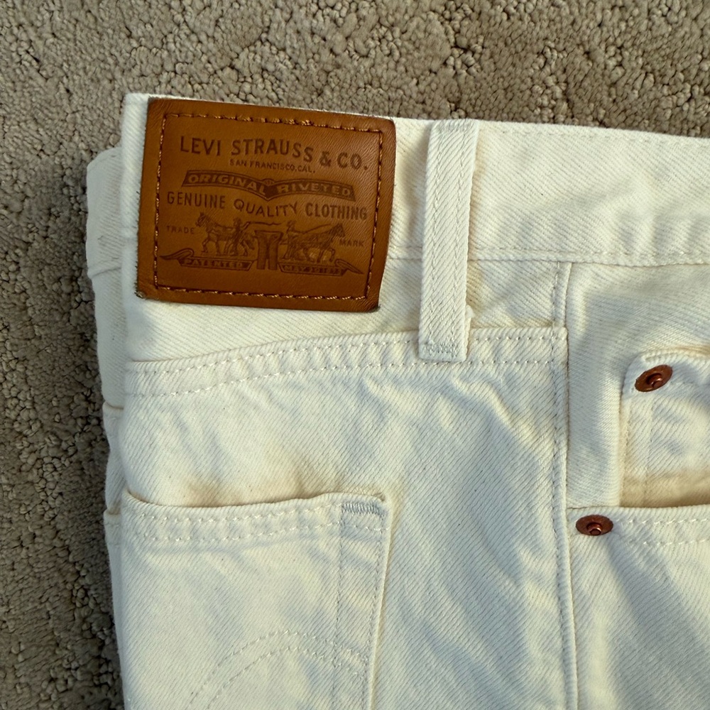 Levi’s Ribcage Wide Leg Jeans - Off White size 28 - Picture 4 of 6
